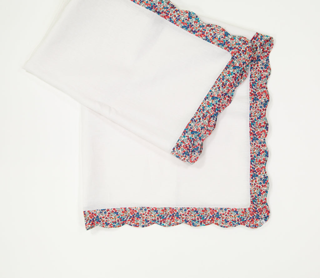 White Tablecloth with Liberty Wiltshire Print Wave
