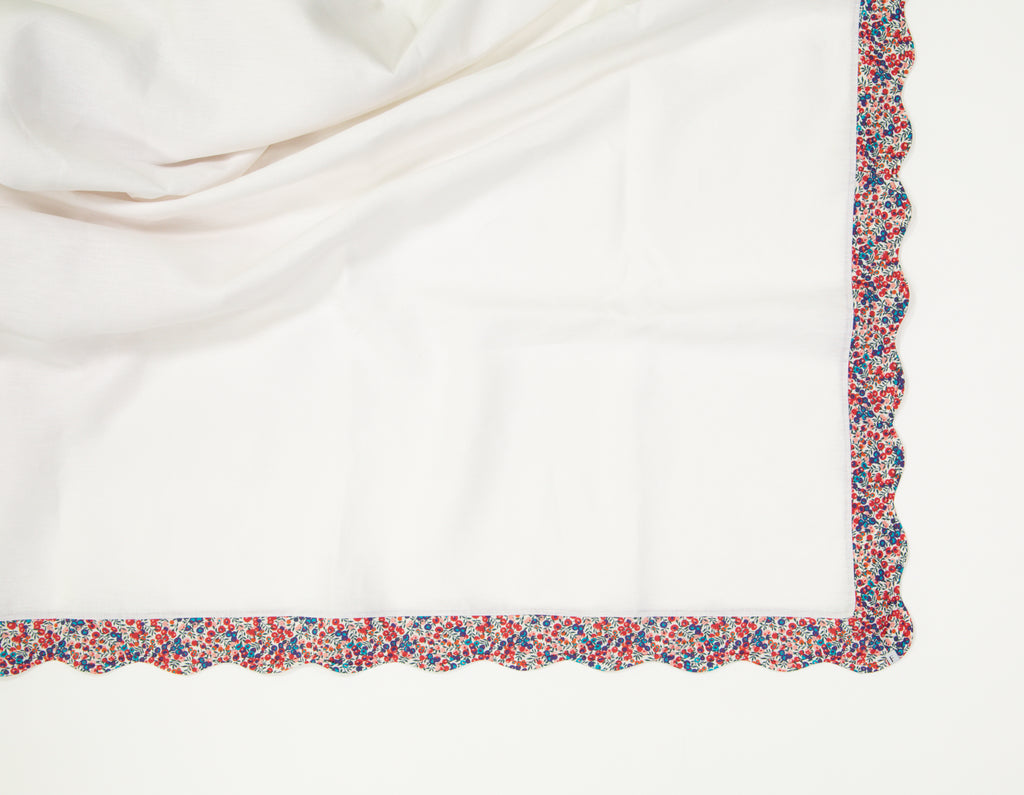 White Tablecloth with Liberty Wiltshire Print Wave