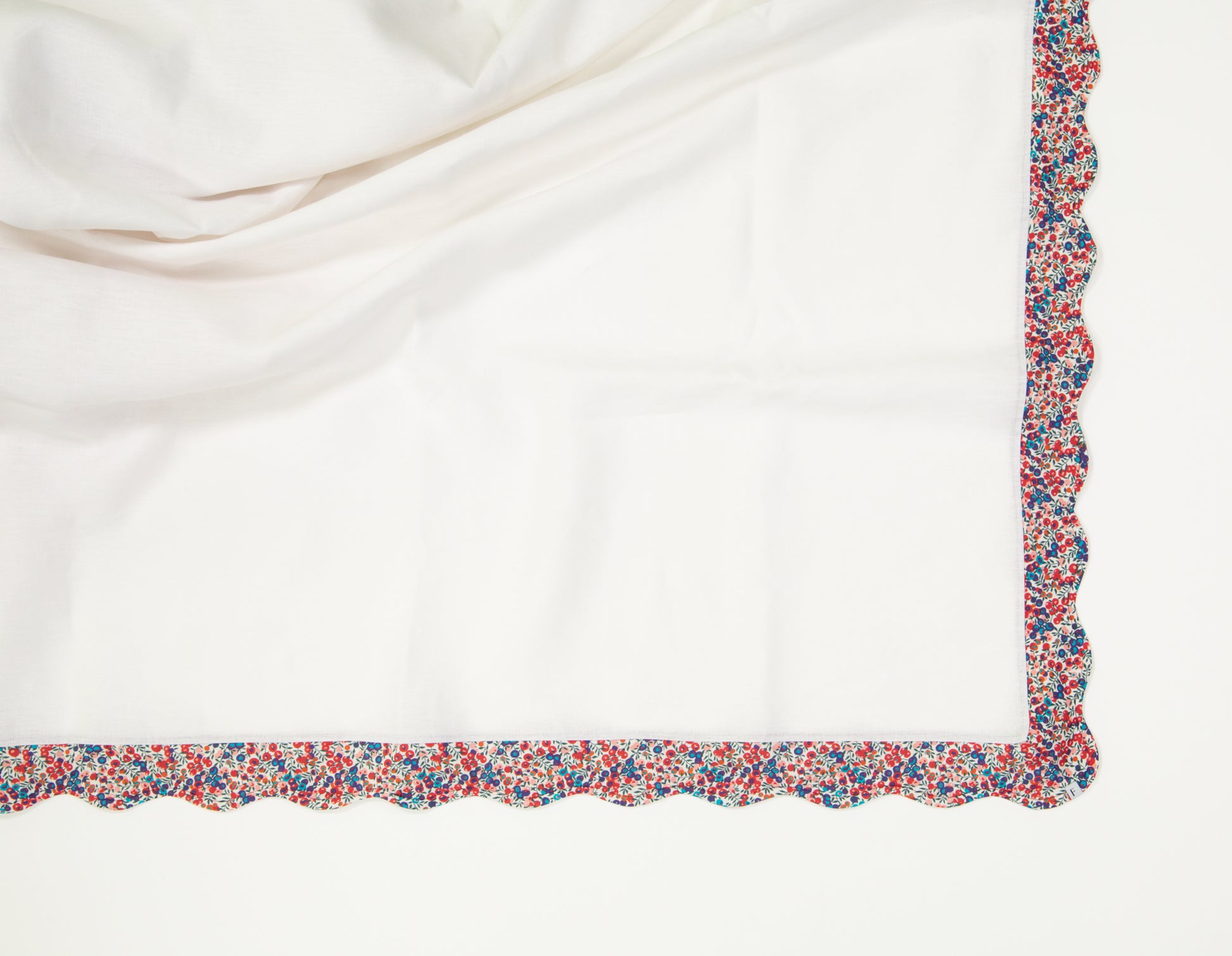 White Tablecloth with Liberty Wiltshire Print Wave