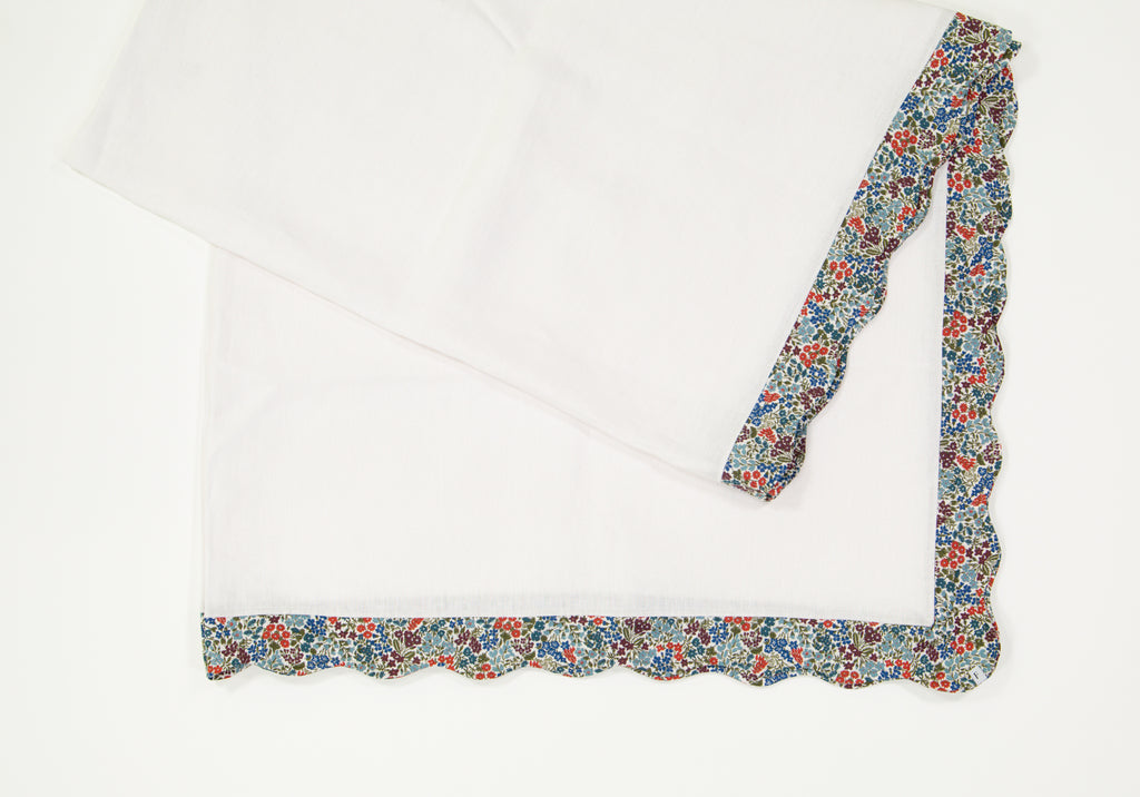 White Tablecloth with Liberty Wildflower Waltz Print Wave