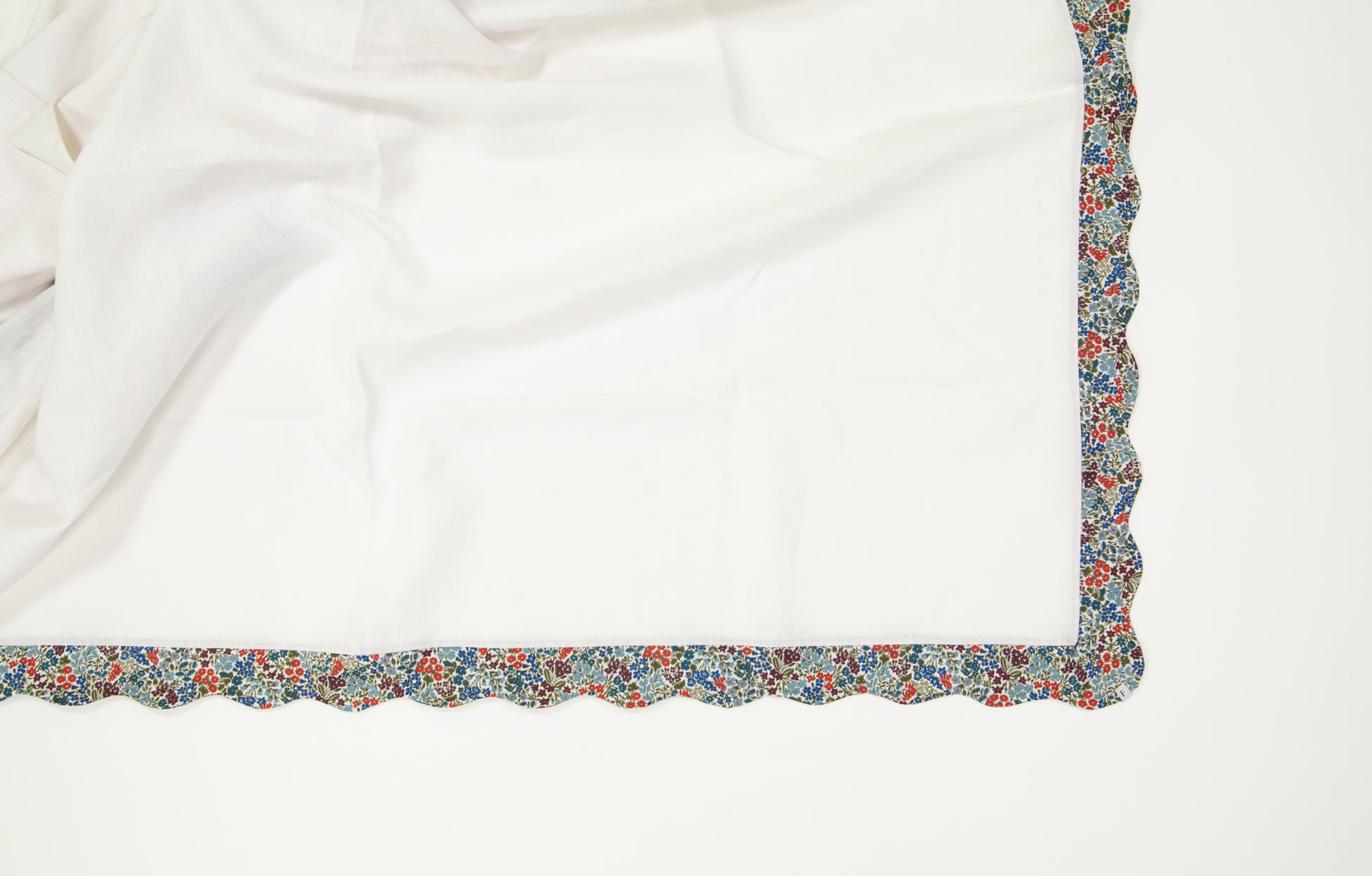 White Tablecloth with Liberty Wildflower Waltz Print Wave
