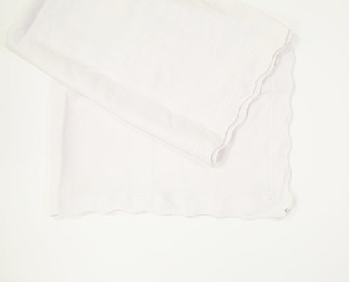 All White Tablecloth with Wave