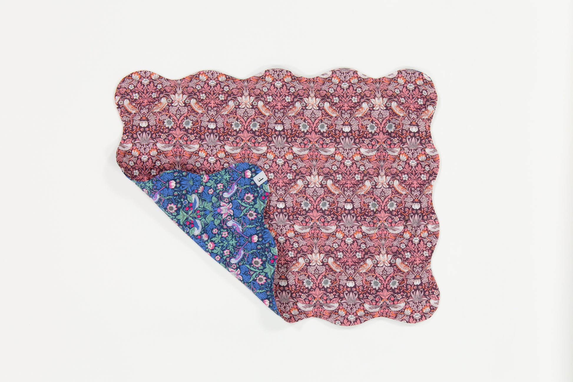Liberty Strawberry Thief Blue & Pink Placemats with Wave | Set of 2