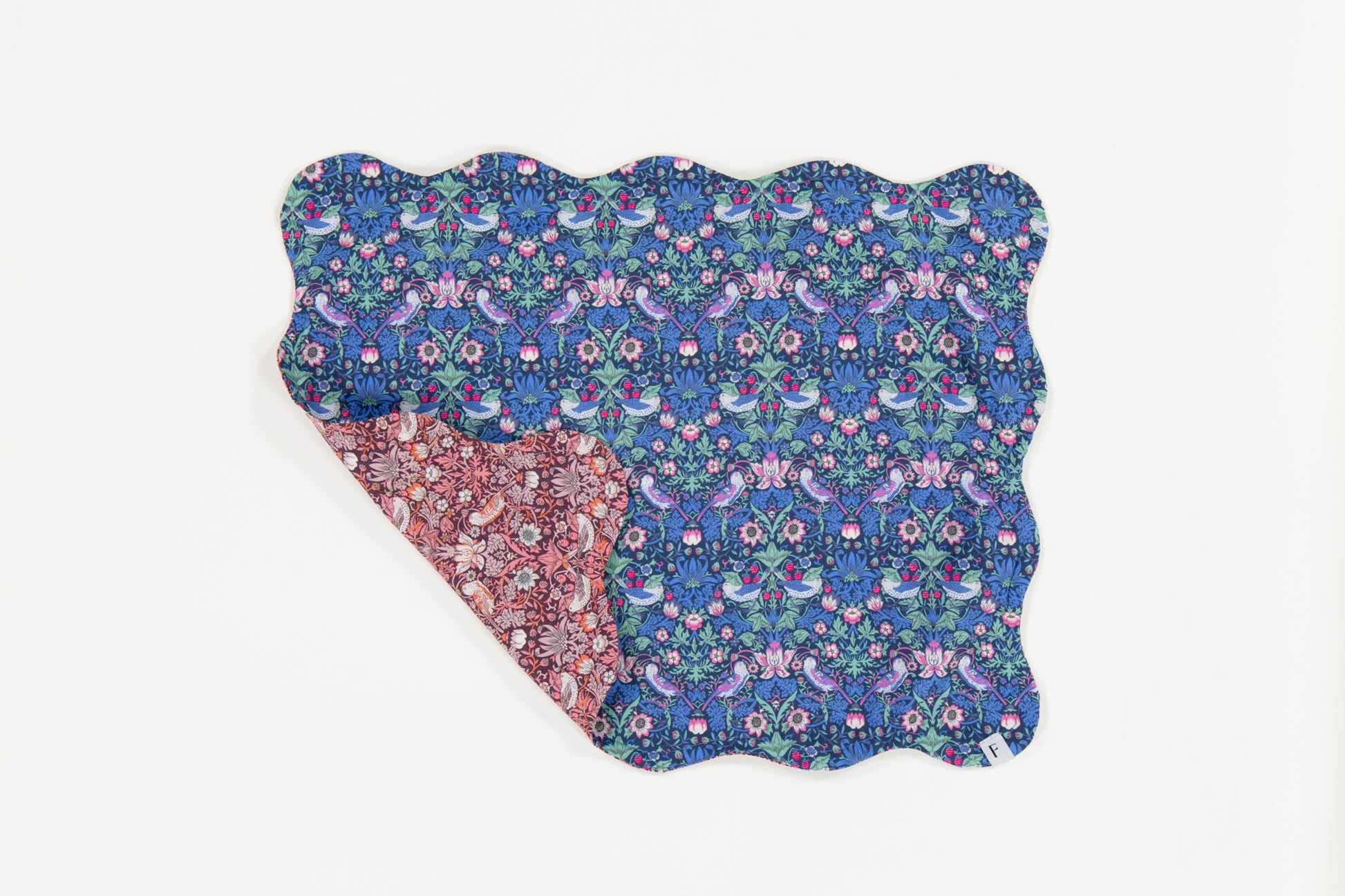 Liberty Strawberry Thief Blue & Pink Placemats with Wave | Set of 2