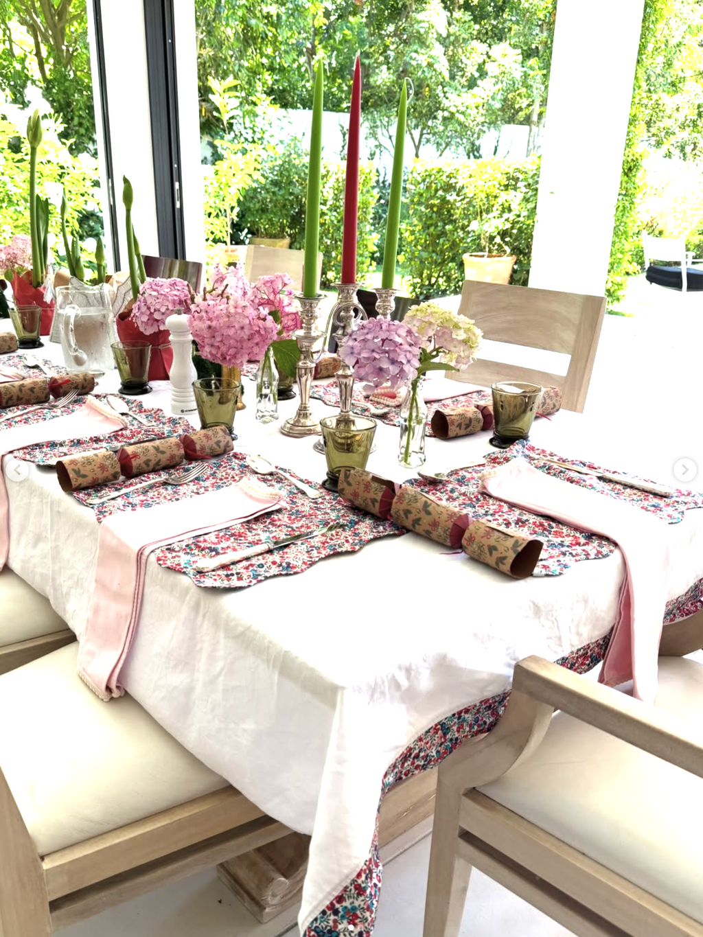 White Tablecloth with Liberty Wiltshire Print Wave