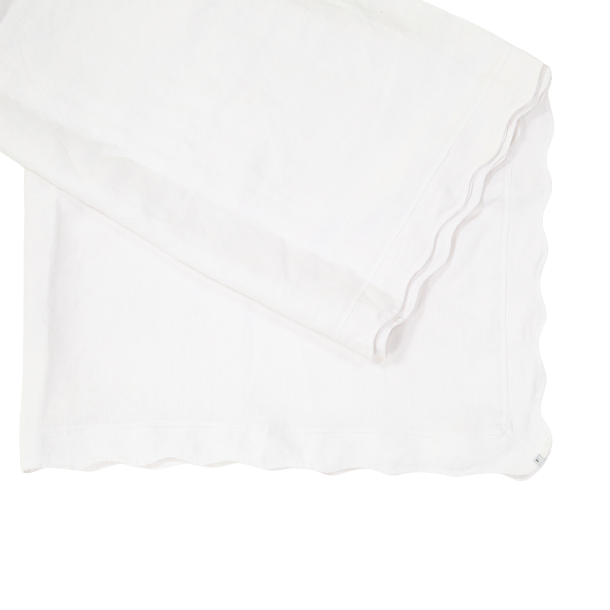 All White Tablecloth with Wave