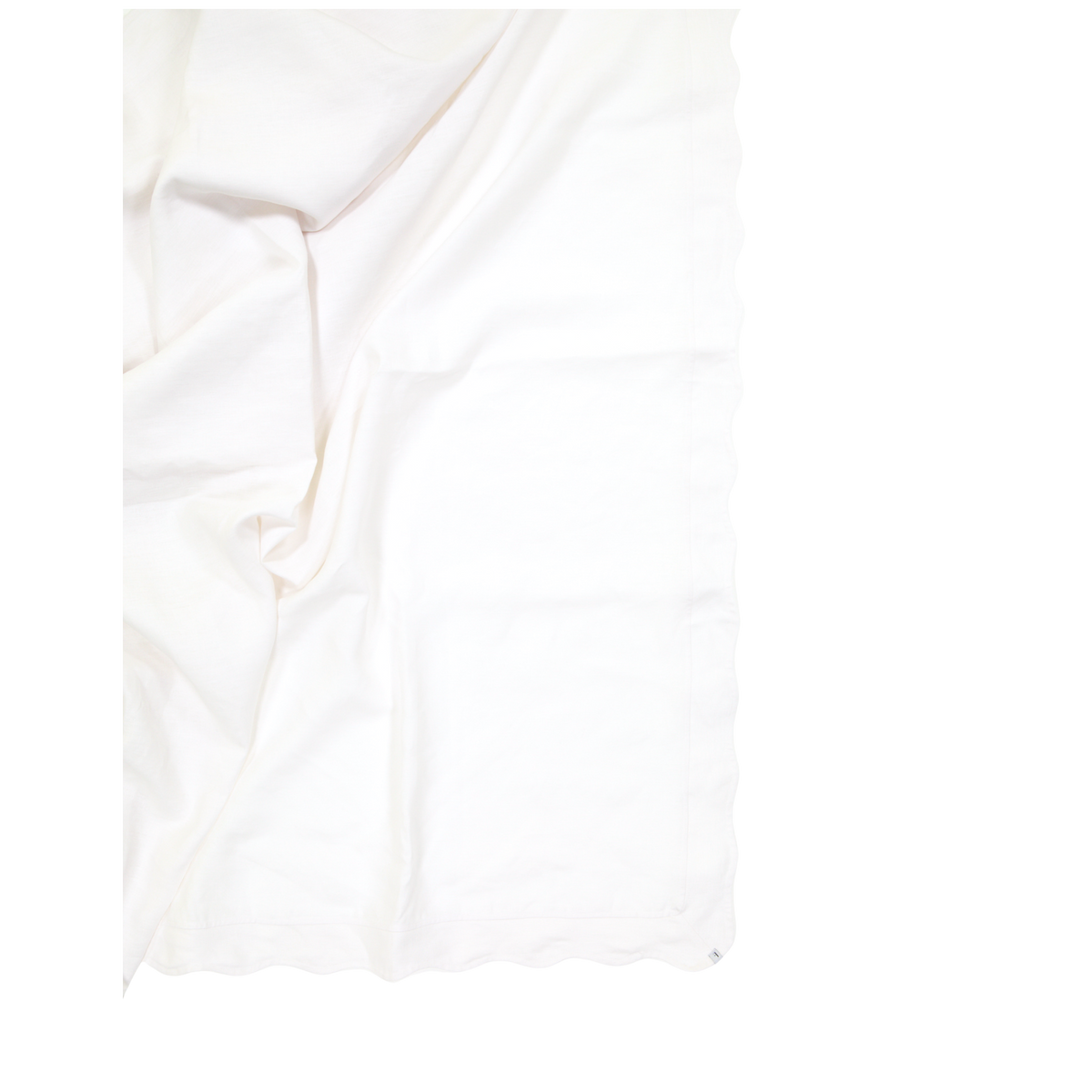 All White Tablecloth with Wave