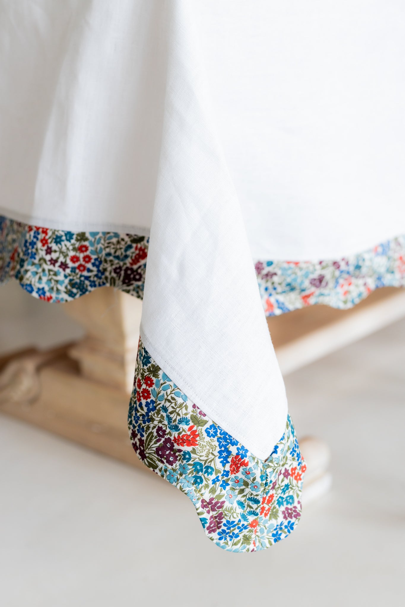 White Tablecloth with Liberty Wildflower Waltz Print Wave